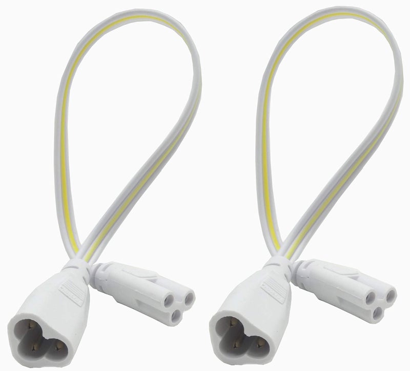 Traovien Traodin T5 T8 LED Lamp Connecting Wire Ceiling Lights Daylight Integrated Tube Cable Linkable Cords for LED Tube Lamp Holder Socket Fittings with Cables 30CM (2-Pack 3Pin M/F) - Image 1
